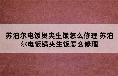 苏泊尔电饭煲夹生饭怎么修理 苏泊尔电饭锅夹生饭怎么修理